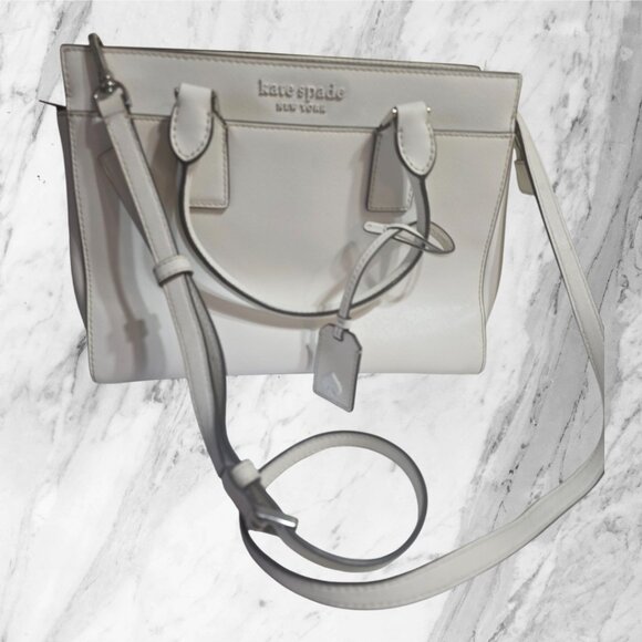 Kate Spade Cameron Medium Satchel White Crossbody Shoulder Bag - Picture 2 of 10